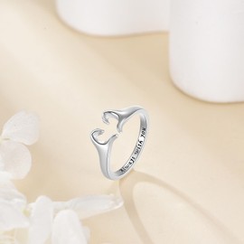 Hug Ring Sterling Silver Love Hug Adjustable Ring Hugging Always with You Jewelry Gifts for Women