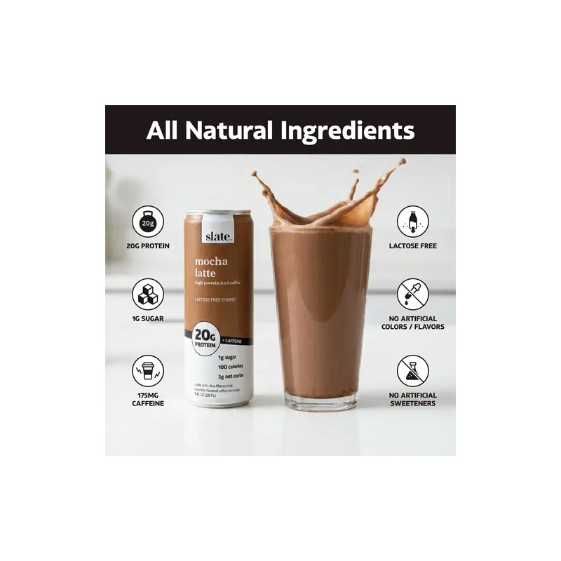 Slate Café Helado Slate Milk Alto En Proteínas - 12