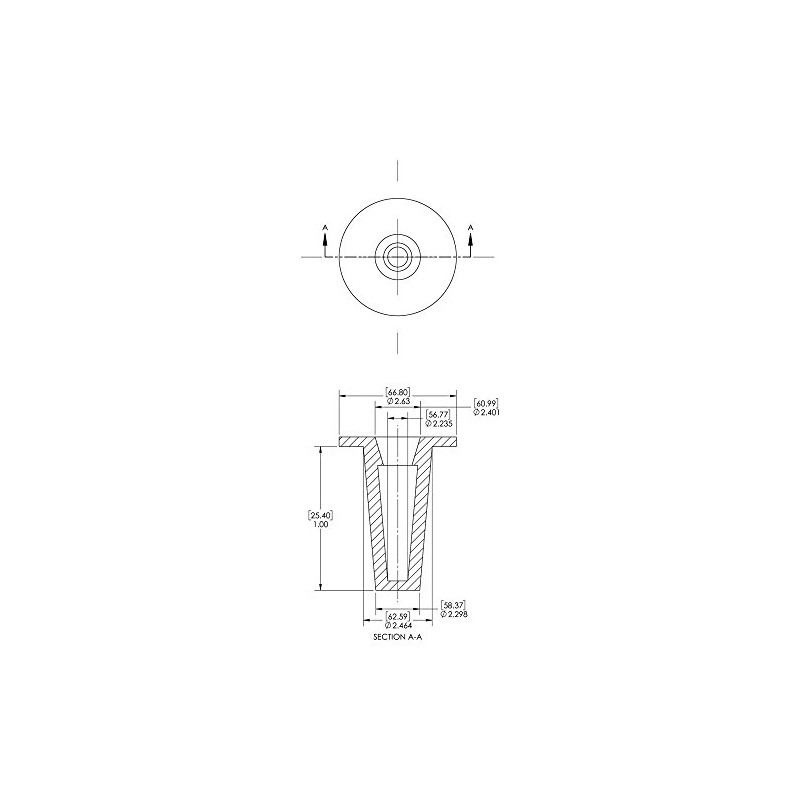 Caplugs 99394323 Plastic Tapered Cap and Plug. T-240, PE-LD, Cap