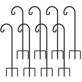 FEED GARDEN Adjustable 32 Inch Shepherd Hooks Rust Resistant Steel Shepard Hooks for Outdoor Hanging Lanterns, Bird Feeders, Solar Lights, Weddings Decor 8 Pack