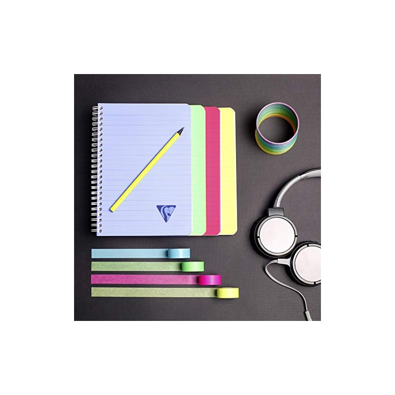 Clairefontaine Linicolor Fresh 328325C Spiral Notebook, Squared, DIN A4+, 240