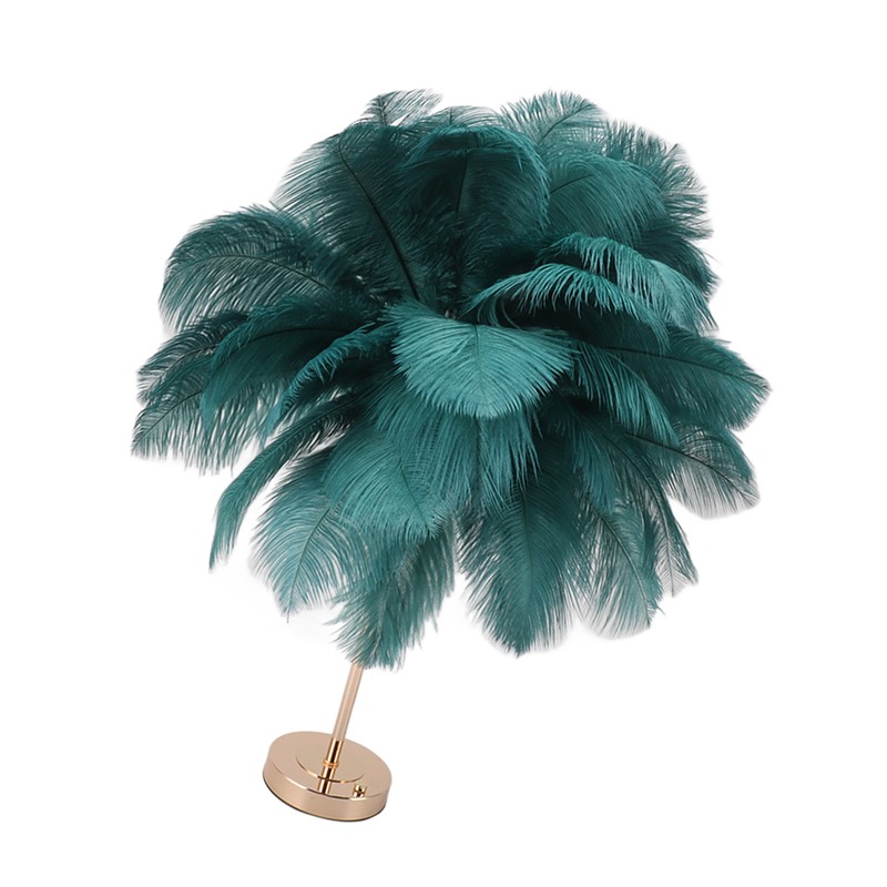 Ostrich Feather Table Lamp Rechargeable Modern Romantic Decoration Lamp Bedroom