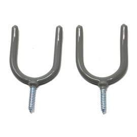 fiXte Tool Storage Utility Hooks Organizer Shed Garage Wall Mount Plastic Coated Grey 100mm (2)