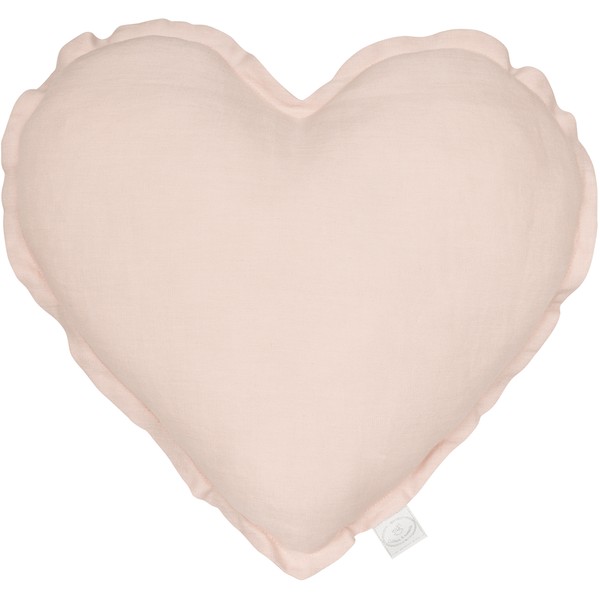Cotton & Sweets Heart Cushion Large - Pure Nature Powder Pink Linen