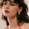 BestoU Aretes para Mujer 2 Pares de Aretes Dorados Acero