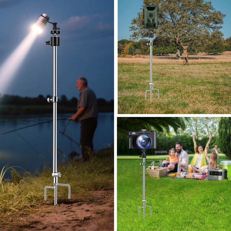 AVMAXCAM Trail Camera Stand Mounts Ground Holder, 3-in-1 Stainless Steels,