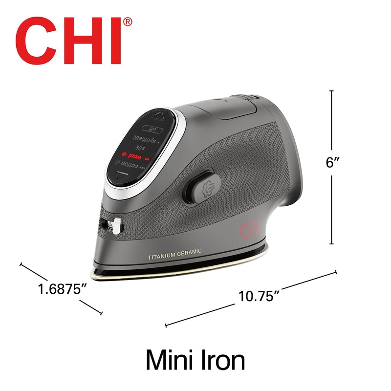 CHI Mini Steam Iron for Clothes, Sewing, Crafting and Travel
