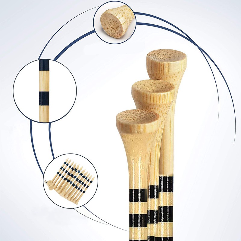 ACONDE 100 x 83mm Bamboo Wooden Golf Tees Yellow