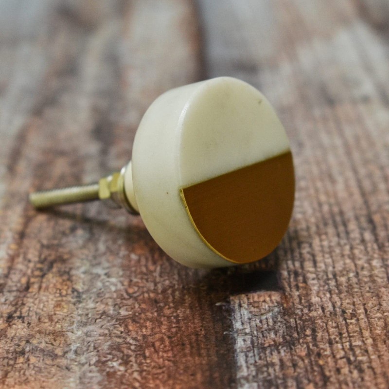 ARTISNO Round Marble Brass Knob | Pull Handle | Drawer