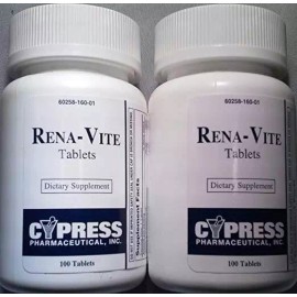 Renavite Dietary Supplement 100ct -2 Pack (Compare to Nephrovite) -Exp 05-2026