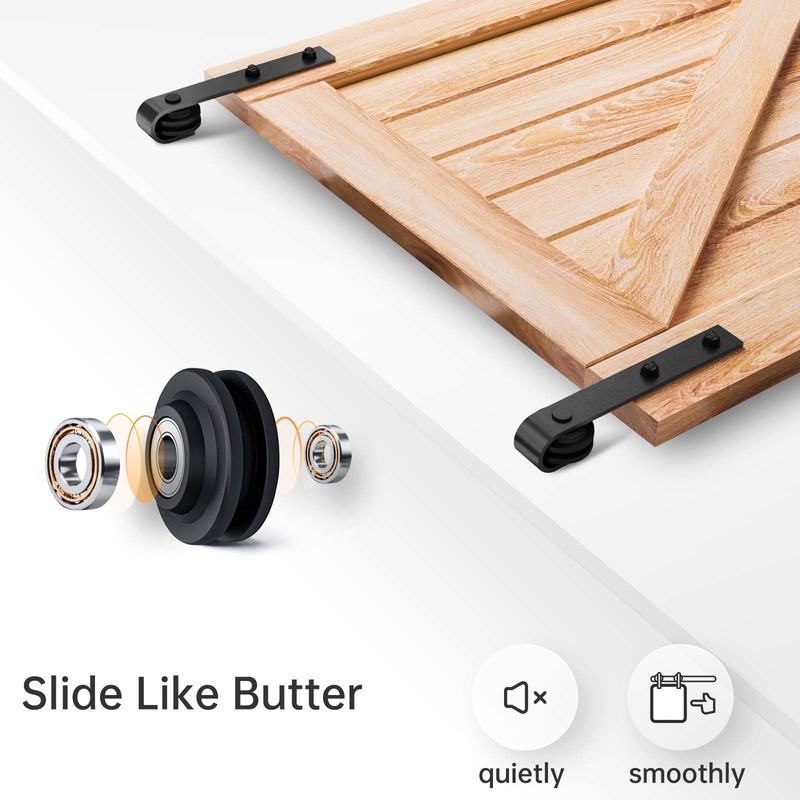EaseLife 12 FT Double Door Sliding Barn Door Hardware Track