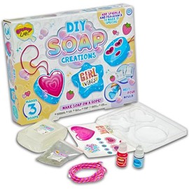 Quickdraw Kids Soap Making Craft Activity Kit - Makes 3 Soaps with Sparkles & Fragrances for Ages 12 Years+