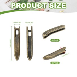YELARXI Zipper Repair Kit, Metal Zipper Latch Slider Retainer Insert Pin Top Bottom Stoppers, #3 Fit for Jacket Coat Sewing Accessories (8 Pair, Bronze)
