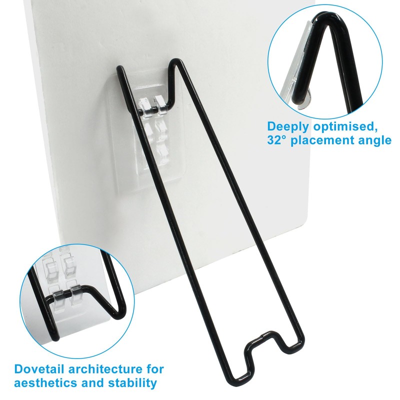 Rierdge 5Pcs Black Self Adjustable Picture Easel Stand Metal Self