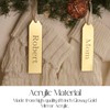 Gold Acrylic Christmas Stocking Name Tag Personlaized (Serif Font, Gold)