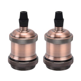 2PCS Vintage Lamp Socket Retro Aluminum Lamp Holder DIY Accessories for E26/27 Vintage BulbsRed Bronze