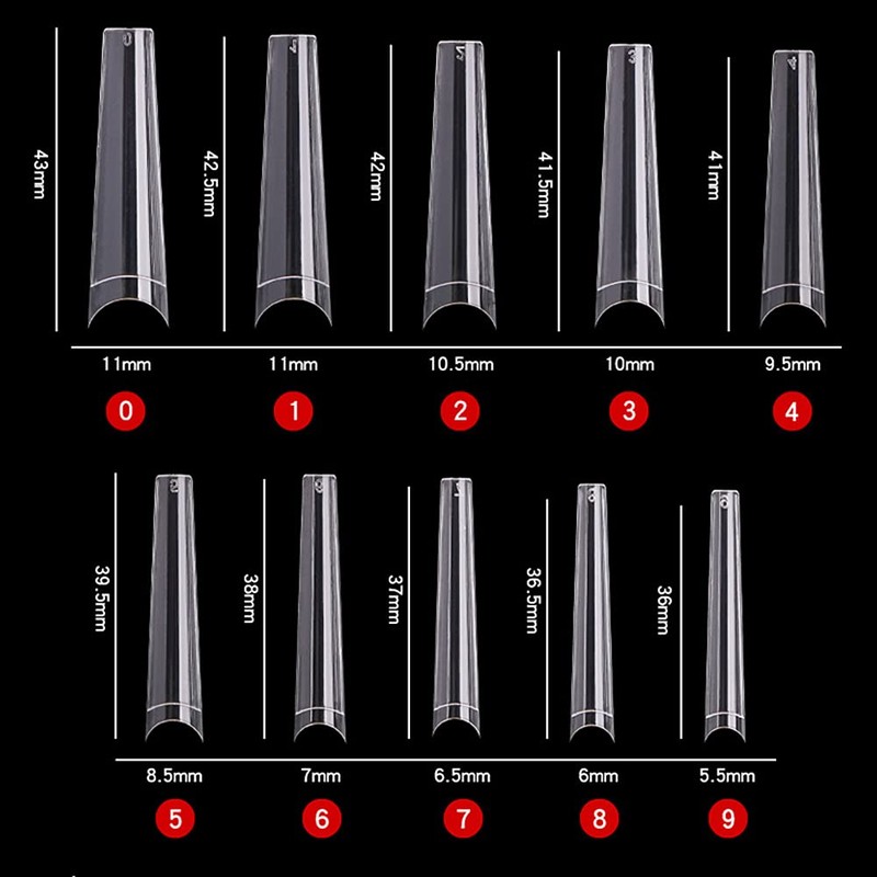 MEILINDS Long Fold Seamless XXL Max Nail French Nail Tips