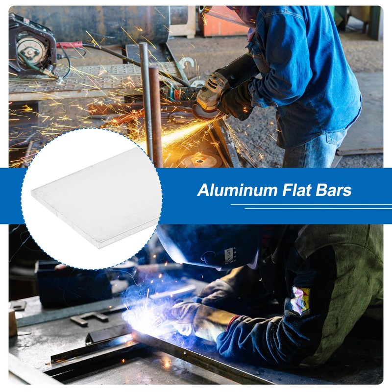 sourcing map 6 Pcs Square Aluminum Flat Bar, 1/16" (1.5mm)