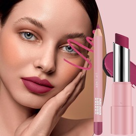 Bálsamo Labial Tintado Hidratante - Delineador de Labios de Tinte Impermeable,Mate Impermeable No Pegajoso Cuidado Diario Invierno Mujer