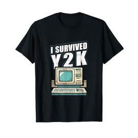 Aesthetic Retro I Survived Y2K Computer Year 2000 Survivor T-Shirt