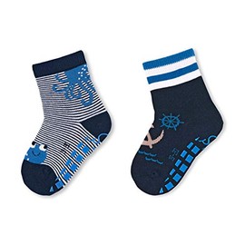 Sterntaler Boys ABS Squid Socks Twin Pack, Blue (Navy)