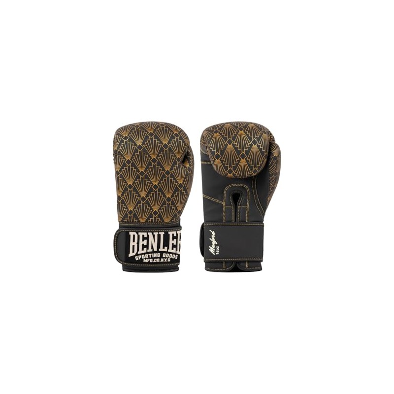 Benlee Manford Faux Leather Boxing Gloves Black/Gold 12 oz