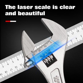 WISEUP Adjustable Spanner Adjustable Cr-V Forged Large Opening Wrench, TPR Comfortable and Non-Slip Rubber Handle, Multifunctional Wrench 8 Inches/200 mm (300 mm)