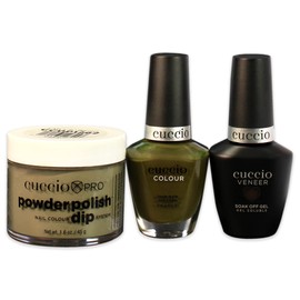 Cuccio Colour Matchmakers Plus Nail Dip - Matching Mani-Pedi With Flawless Coordination - A Color Lacquer And Color Veneer Gel Polish In The Same Color - Branch Out - Large - 3 Pc Kit