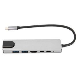 Annadue Type-C 6 in 1 Hub, USB Expansion Hub, 6 in 1 Type-C Hub, Multifunctional, Efficient Heat Dissipation, Suitable for Many USB Devices such as U disk, Hard disk, Mouse, etc.