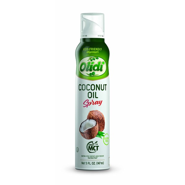 Olidi Coconut Oil 5 oz, 100% Pure Cooking Oil Spray, (Pack of 4) perfect for healthy Keto snacks, baking, grilling, seasoning, or cooking, our oil dispenser bottle lets you spray, drip, or stream with no waste (4)