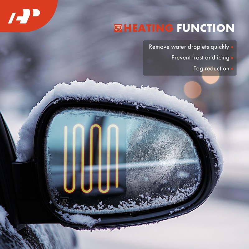 A-Premium Left Driver Side Heated Mirror Glass with Backing Plate