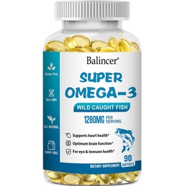 Balincer Omega 3 Fish Oil health supplement, Including EPA and DHA, Supports Heart, Brain,Immune and Eye Health - Specification: 2 bottle