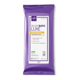 Medline ReadyBath LUXE Antibacterial Bath Wipes with Aloe Hypoallergenic 24 Packs