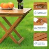 Idzo Mira Acacia Wood Folding Bistro Side Table Outdoor, 19.5