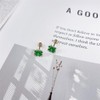 20g Green Clover CZ Flower Screw Back Small Stud Earrings