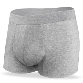 REELINDRY Washable Incontinence Boxer Briefs Leak Proof 2.3 oz Absorbency Bladder Leak Underwear for Men 1 Pack (Light Gray, 3XL)