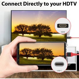 VOLT PLUS TECH USB-C/PD 4k HDMI Cable Compatible with Your Motorola Moto G8 with Full 2160p@60Hz, 6Ft/2M Cable [Red, Thunderbolt 3 Compatible]