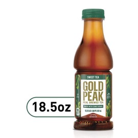 Gourmet Kitchn Gold Peak Naturally Sweet Real Brewed Tea, Picked for Peak Taste, Made with Cane Sugar -(18.5oz / 18pk per Box), Total 36 Bottles