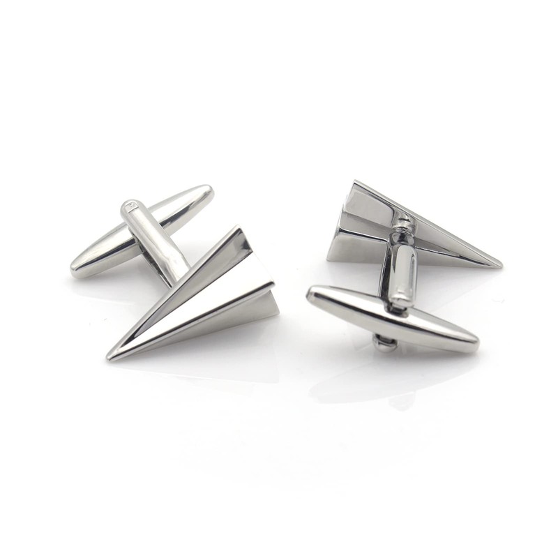 Paper Plane Style Silver Cufflinks