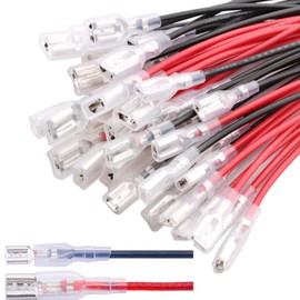 RUNCCI-YUN 40Pcs 4.8mm 6.3mm female spade connectors,Insulated Crimp Terminals Wire Crimp Terminal Spade Crimp Connector for DIY Electrical Motorcycle Vehicle Boat Electrical Wiring