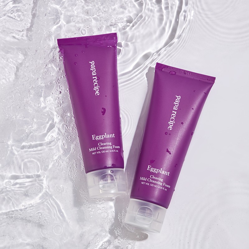 Papa Recipe Eggplant Clearing Mild Cleansing Foam 120ml, 2 pieces