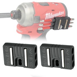 Halberd M12 Bit Holder, Neodymium Magnets Hold Bits, Horizontal Storage Provides Hand Clearance, Screws to Belt Clip Screw, for Milwaukee M12 Gen 2 and Gen 3 Tools - 2 Pack