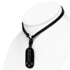 Bungsa Mens Leather Biker Necklace with Brass Pendant, Leather