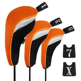 Andux Golf 460cc Driver Fairway Wood Club Head Covers 3pcs/Set Orange