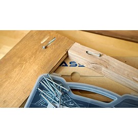 Massca - Kit surtido de tornillos de madera, tornillos de bolsillo con caja de almacenamiento de plástico, kit de surtido de 500 tornillos resistentes, rosca fina, tornillos chapados en zinc para