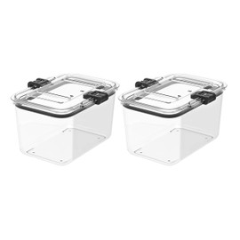 Prepara Latchlok - Contenedor de almacenamiento de alimentos Tritan de 7.8 tazas, juego de 2, transparente