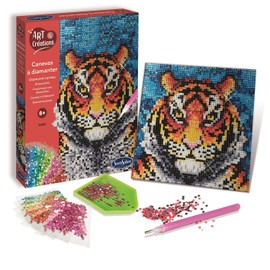 Sentosphère 3902027 Tiger Rhinestone Painting Kit Creative Kit DIY for Children and Adults
