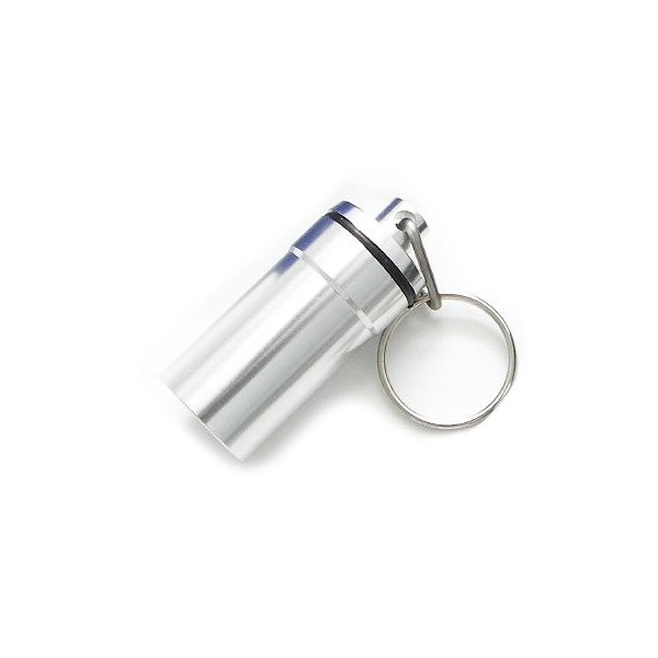 Large Key Ring Pill Box (Silver)