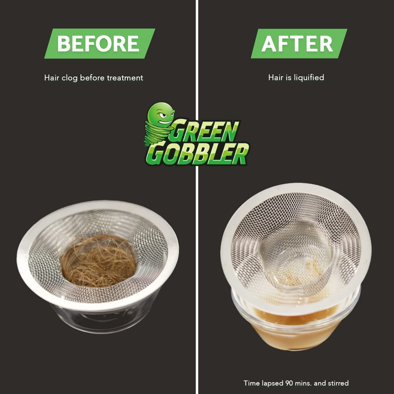 Green Gobbler Liquid Hair Drain Clog Remover, For Toilets, Sinks,