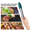 HOTEC Premium Stainless Steel Locking Kitchen Tongs with Silicon Tips,